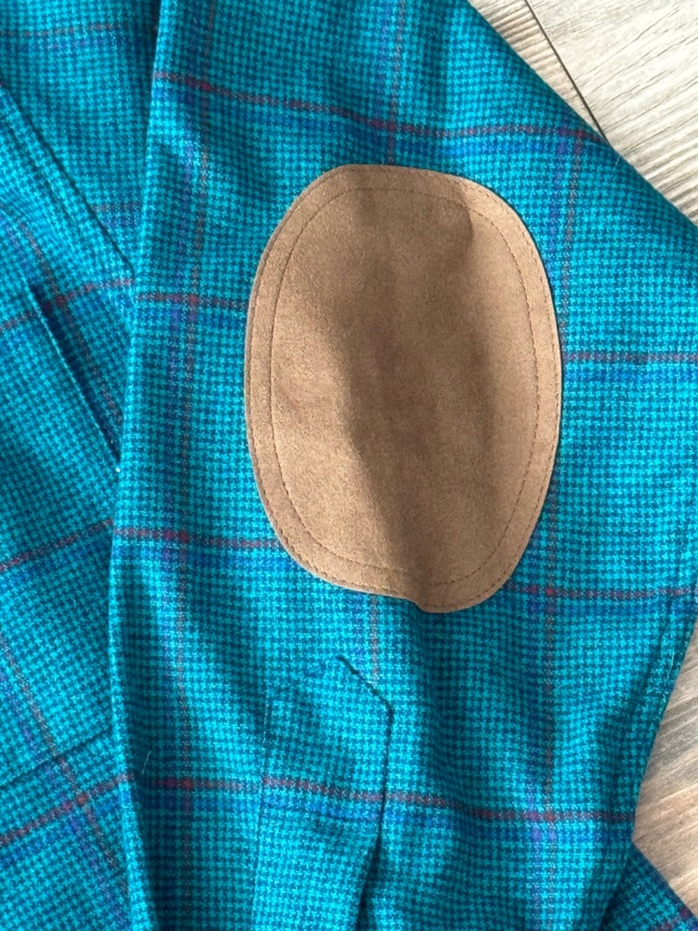 Vintage Pendleton 100% Wool Turquoise Plaid Flannel Board Lodge Shirt Large - Picture 3 of 8